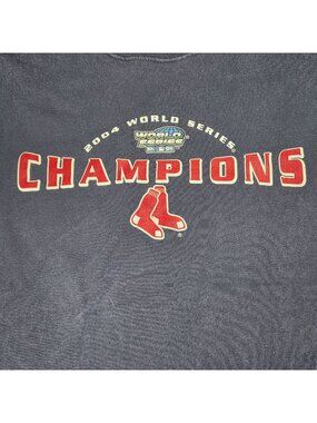 2004 Boston Red Sox World Series Champions Long Sleeve Shirt XL Blue Delta